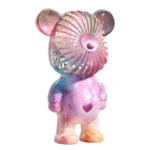 Graffiti Bear Electric Fan USB Rechargeable Desktop Fan Electroplating Gradient 3-speed for Camping Outdoor Travel