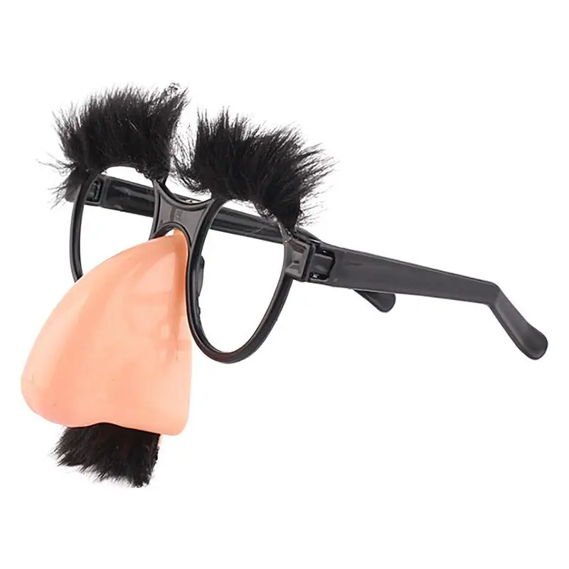 kf-S42fa61c672804c88bec507a903dd9046Y Big Nose Glasses with Eyebrows Mustache Silly Funny Photo Props Halloween Party Eyeglasses Novelty Prank for Birthday Parties - Image 1