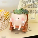 Cute Chair/Swing Smiling Face Flower Pot - So Cute You'll Puke - Image 6
