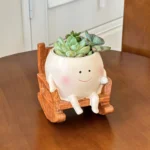 Cute Chair/Swing Smiling Face Flower Pot - So Cute You'll Puke - Image 4