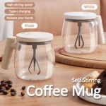 400ML Glass Electric Self-stirring Coffee Mug - In The Bath, Hands Are Busy, Need Coffee?  Got You Covered