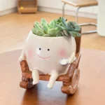 Cute Chair/Swing Smiling Face Flower Pot - So Cute You'll Puke - Image 3