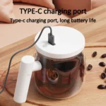 400ML Glass Electric Self-stirring Coffee Mug - In The Bath, Hands Are Busy, Need Coffee?  Got You Covered - Image 5