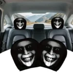 2pcs Face Printed Car Headrest Covers - No Matter How Old You Are, You're Still Twelve Because You Find These Funny - Image 4