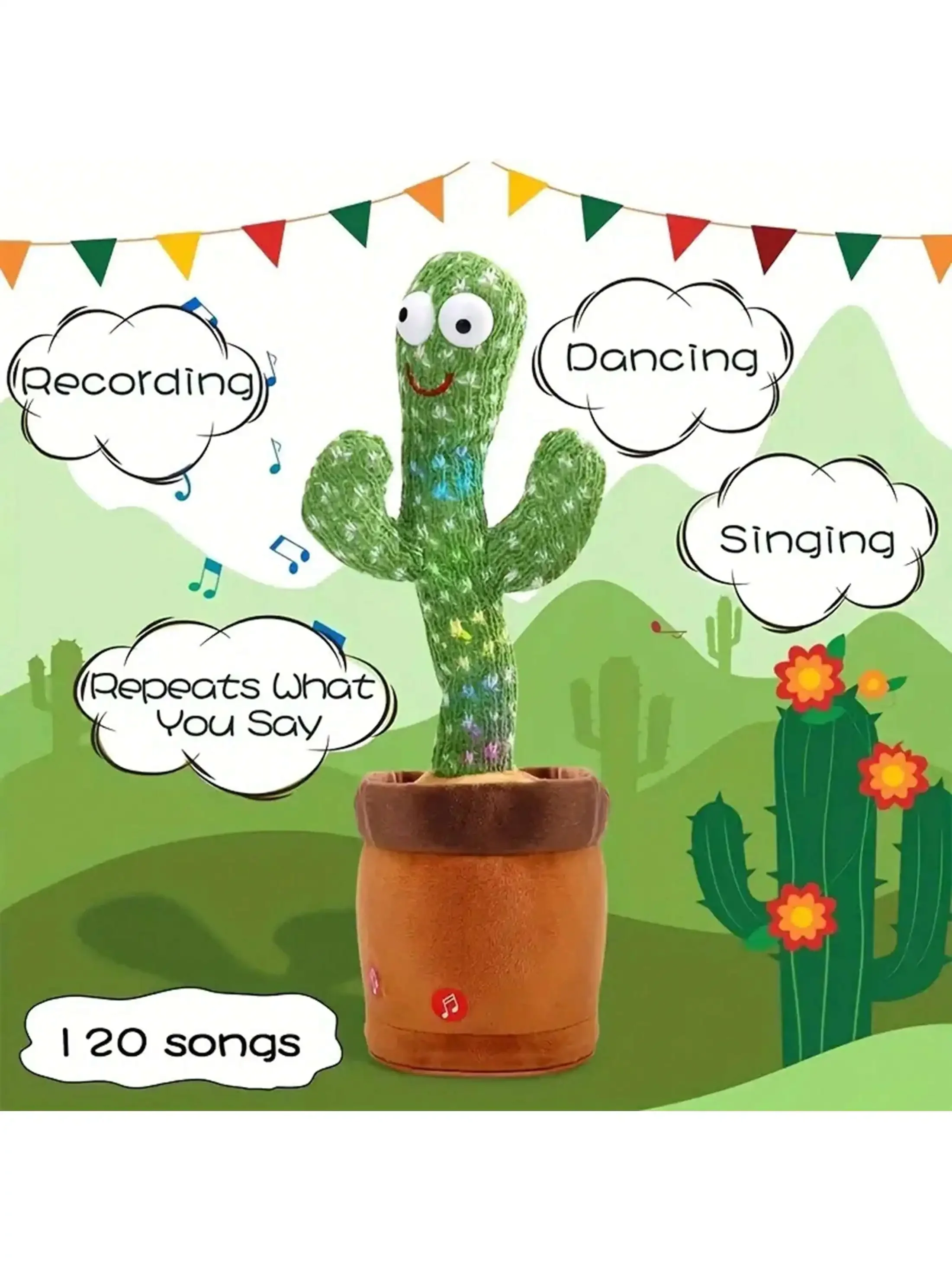 kf-Sa3d2e548be4d408da638492df0907b2e9 Singing and Dancing Cactus Toy - None Of This Entertain And Educate Your Own Kid's Stuff. Sit Child Down, Switch On, Bugger Off And Do Something Else. Win Win - Image 1